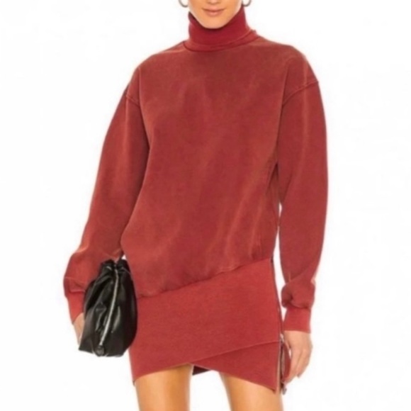 NWT Young, Fabulous, and Broke Asymmetrical Turtleneck Sweatshirt Mini Dress